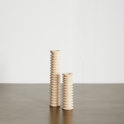 Spiral Pine Modern Wood Candle Candlestick Holder - mosswell.us
