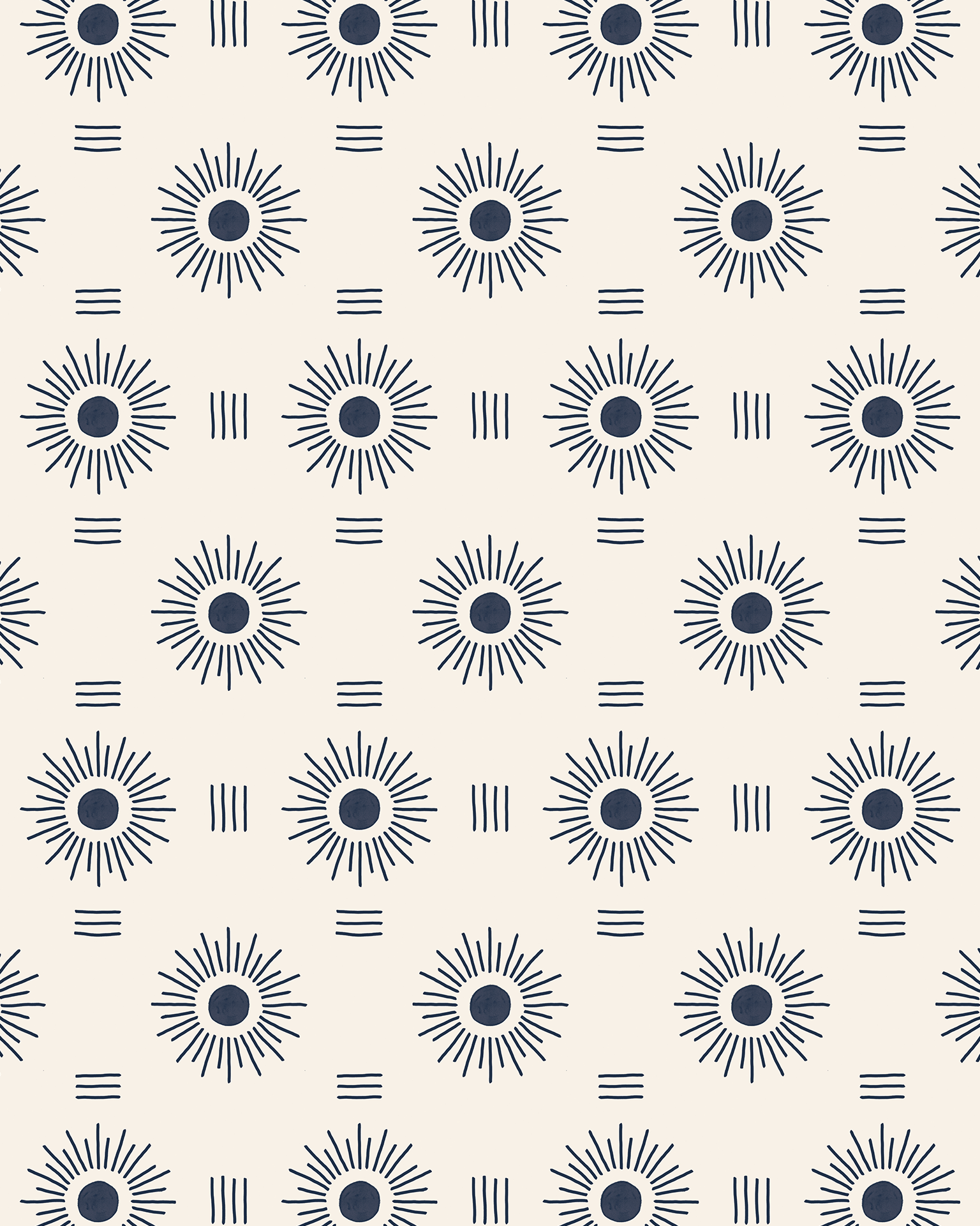 Sun Rays Wallpaper, off - white and navy - mosswell.us