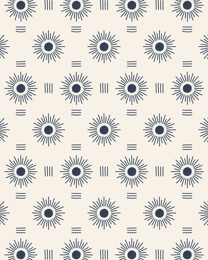 Sun Rays Wallpaper, off - white and navy - mosswell.us