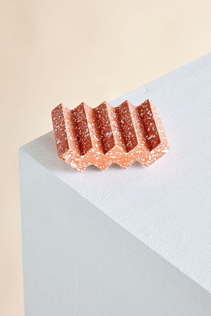 Terracotta Red Zig - Zag Terrazzo Soap Dish - mosswell.us