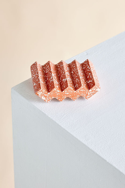 Terracotta Red Zig - Zag Terrazzo Soap Dish - mosswell.us