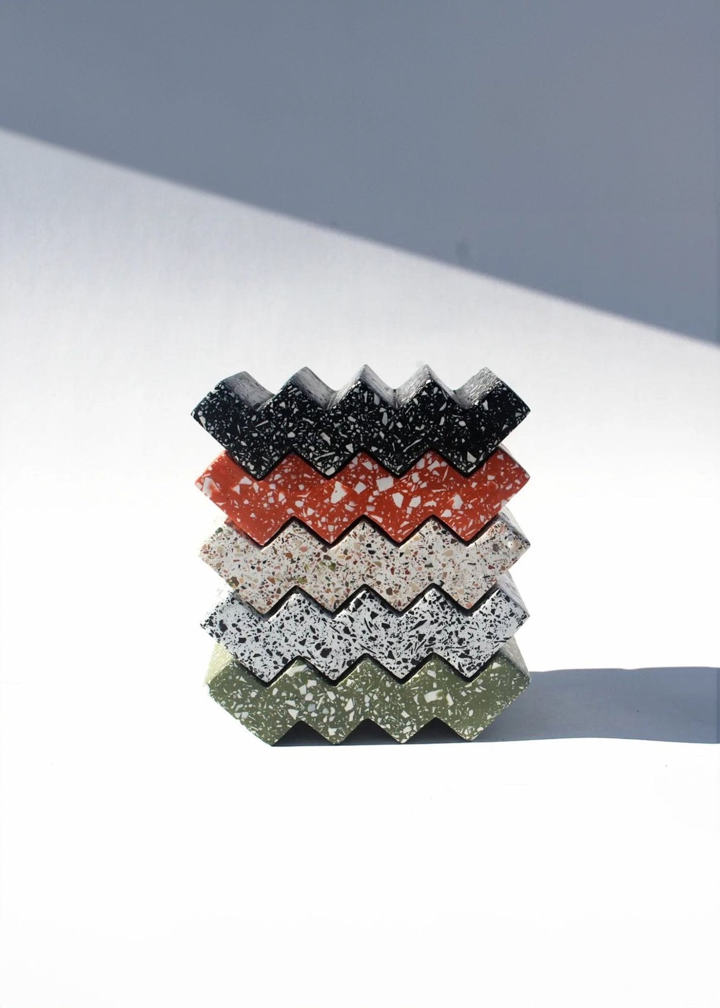 Terracotta Red Zig - Zag Terrazzo Soap Dish - mosswell.us