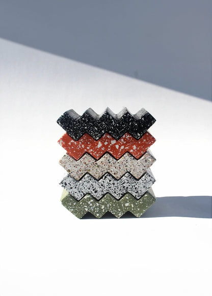 Terracotta Red Zig - Zag Terrazzo Soap Dish - mosswell.us