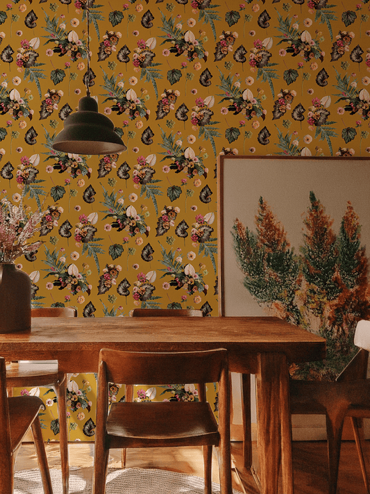 The Little Branch Wallpaper, mustard - mosswell.us