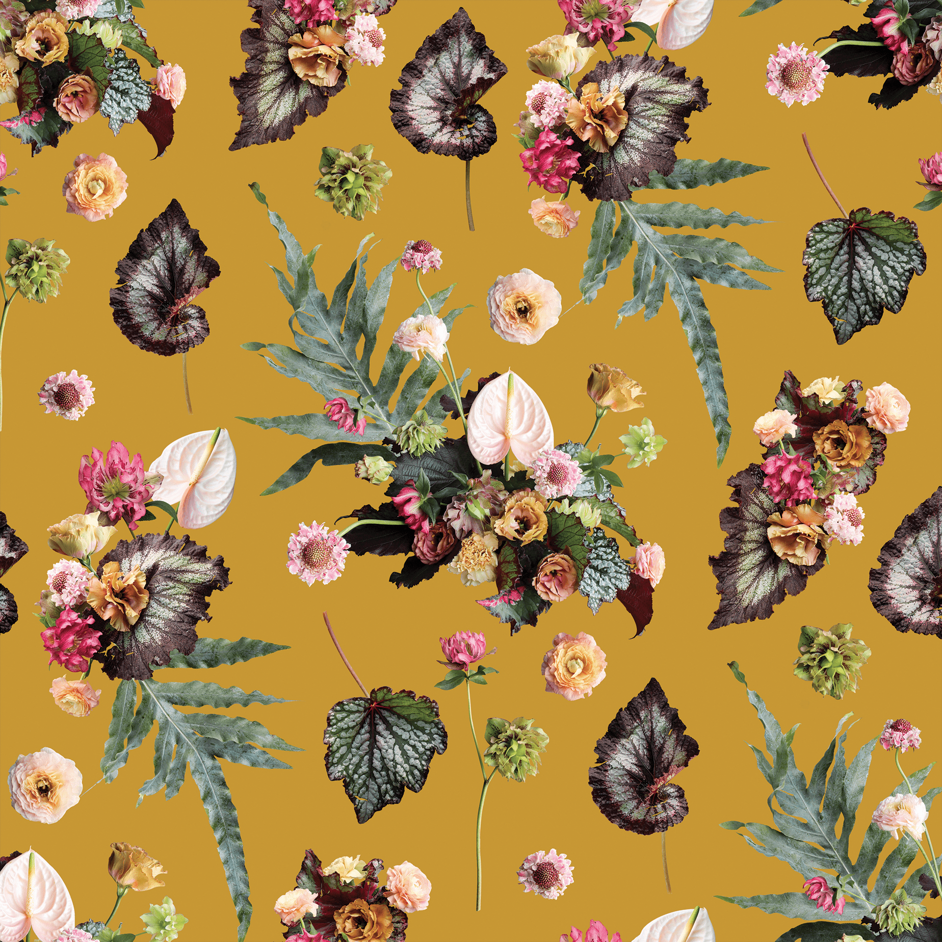 The Little Branch Wallpaper, mustard - mosswell.us