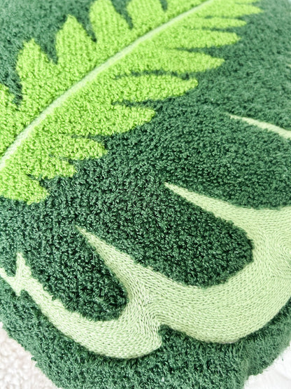 Tufted Calathea Medallion Leaf Pillow - mosswell.us