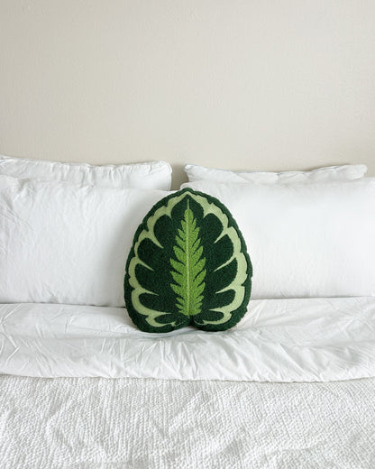 Tufted Calathea Medallion Leaf Pillow - mosswell.us
