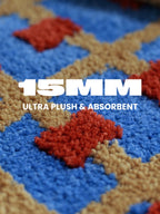 Ultra Soft Whimsical Dopamine Checker Bath Rug, Absorbent Mat - mosswell.us