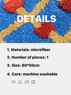 Ultra Soft Whimsical Dopamine Checker Bath Rug, Absorbent Mat - mosswell.us