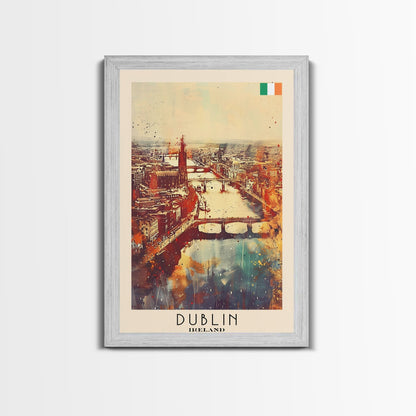 Vibrant Dublin, Ireland Framed Canvas Print. Perfect Wall Art for Living Room or Bedroom Decor, Captivating Travel Poster Art. - mosswell.us