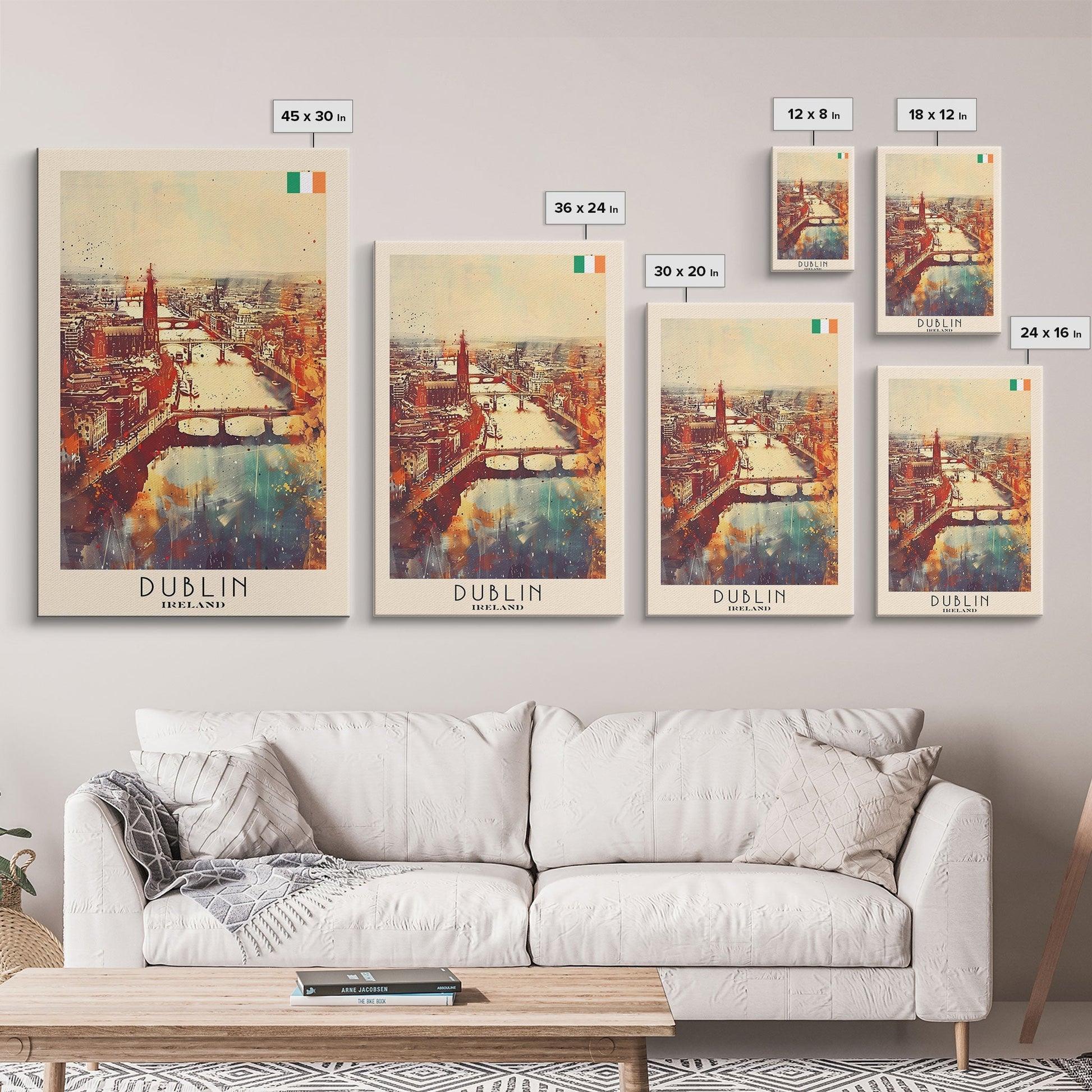 Vibrant Dublin, Ireland Framed Canvas Print. Perfect Wall Art for Living Room or Bedroom Decor, Captivating Travel Poster Art. - mosswell.us