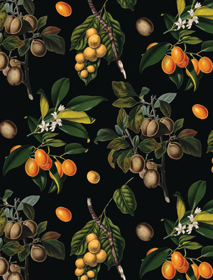 Vintage Orchard Wallpaper, black - mosswell.us