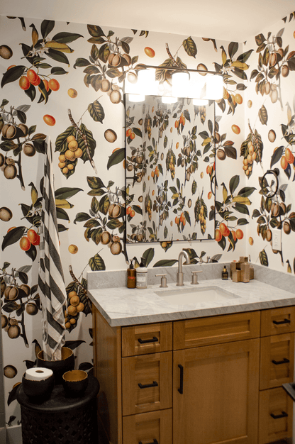 Vintage Orchard Wallpaper, white - mosswell.us