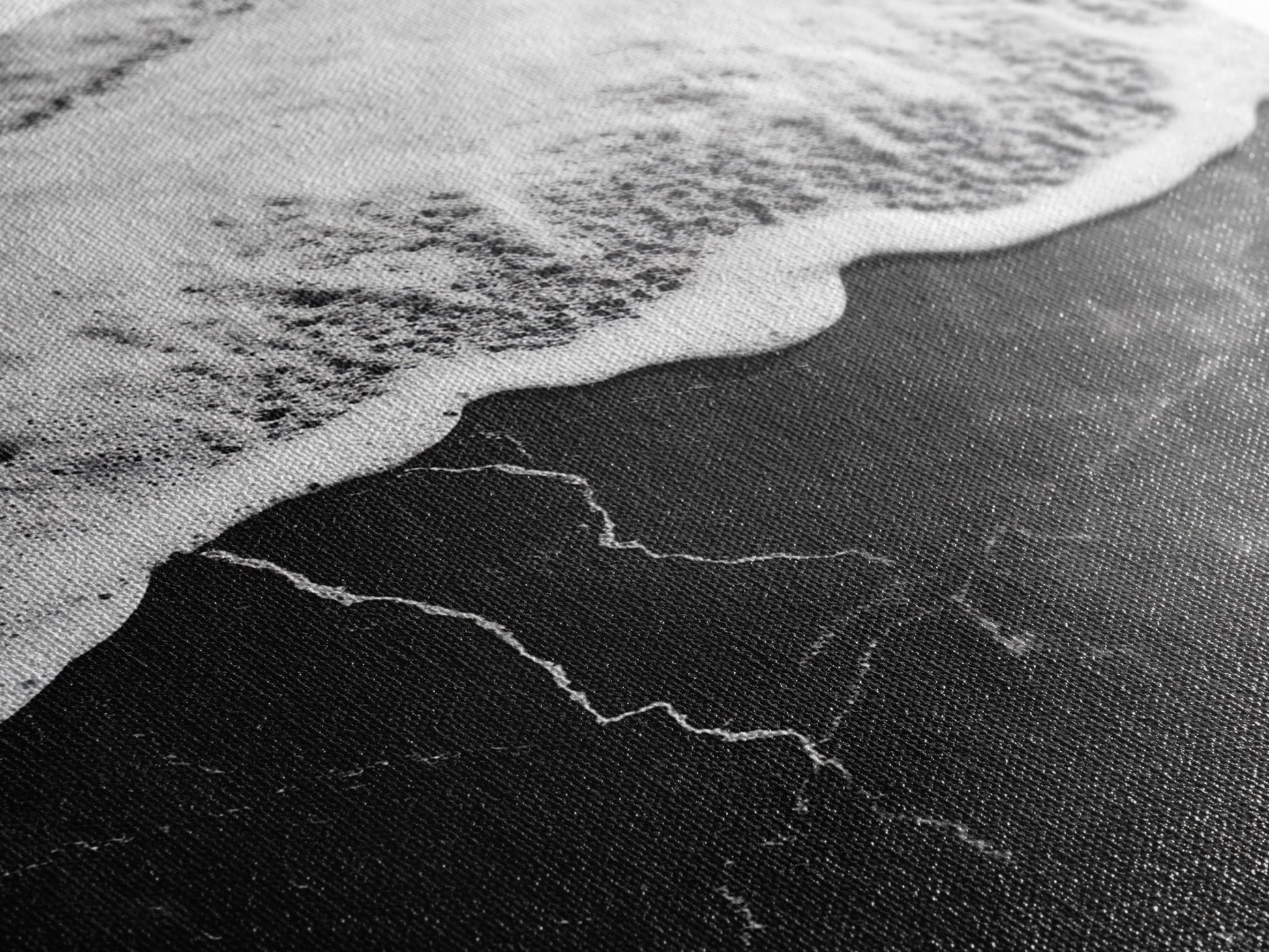 Wave Edge, Cracked Earth, Tide Meets Stone, Nature Contrast, Canvas Print, Abstract Ocean Art, Minimalist Wall Decor, Bathroom Artwork - mosswell.us