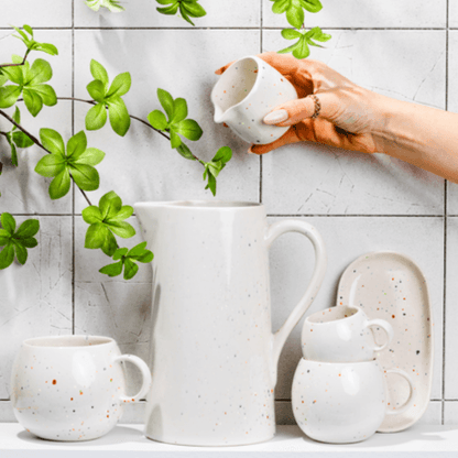 White Pitcher 51oz / 1.5L stoneware ceramic — Party Collection - mosswell.us