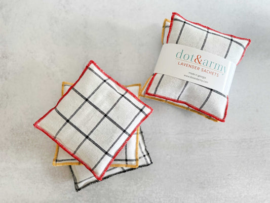 Windowpane Linen Lavender Sachets, set of two - mosswell.us
