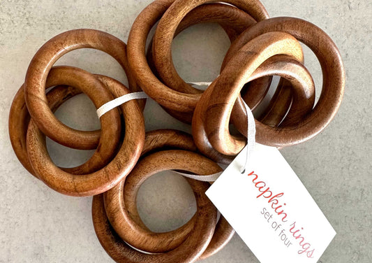 Wood Bangles Napkin Rings, set of four - mosswell.us