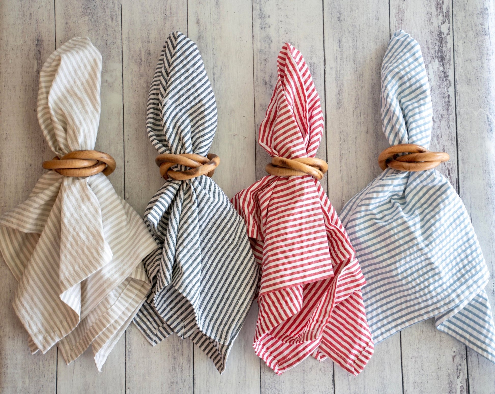 Wood Bangles Napkin Rings, set of four - mosswell.us