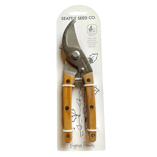 Wood Handled Spring - Loaded Bypass Pruners Home Garden Tool - mosswell.us