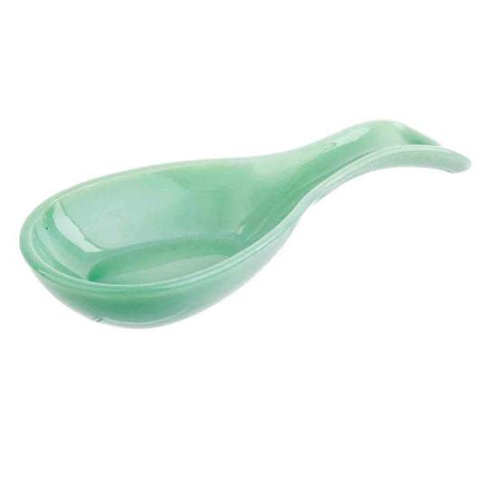 Tablecraft Glass Spoon Rest 8 x 3.5 x 1.25 Green
