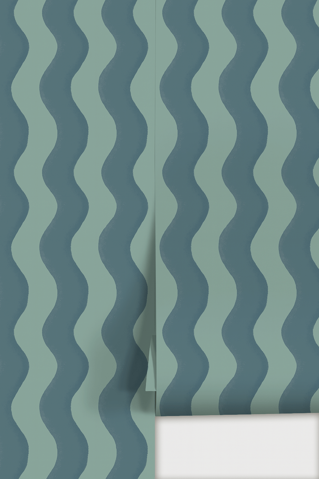 Ziggy Stripe Wallpaper, blue and light teal - mosswell.us