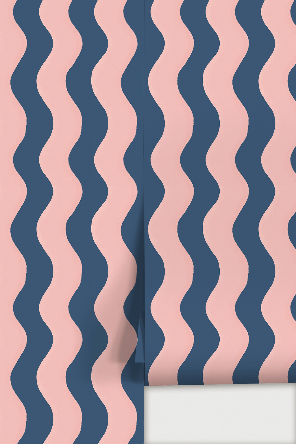 Ziggy Stripe Wallpaper, blue and pink - mosswell.us