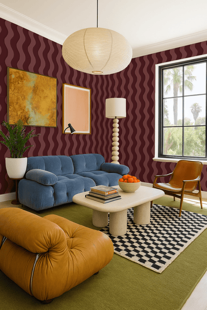 Ziggy Stripe Wallpaper, fig jam - mosswell.us