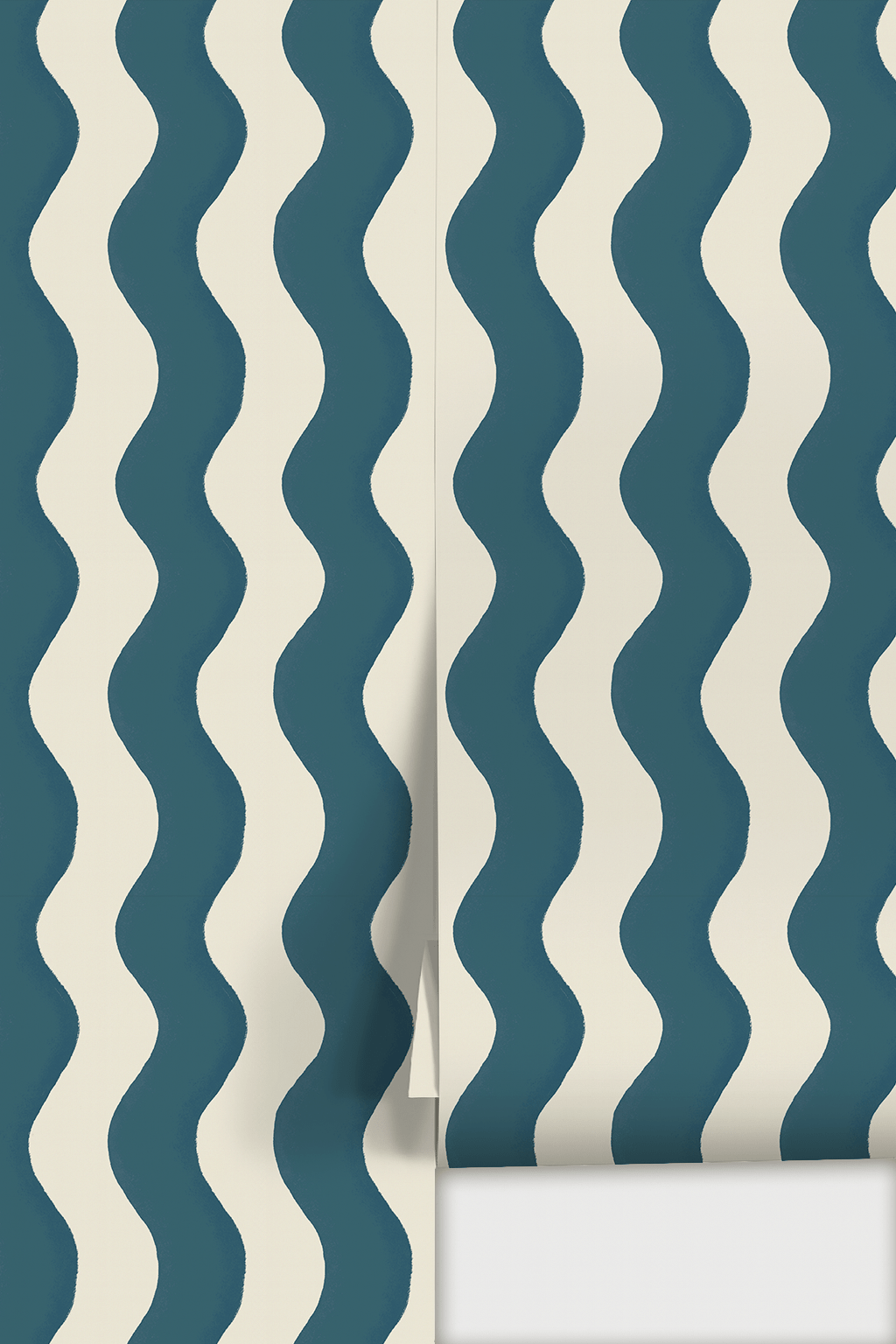 Ziggy Stripe Wallpaper, white and blue - mosswell.us
